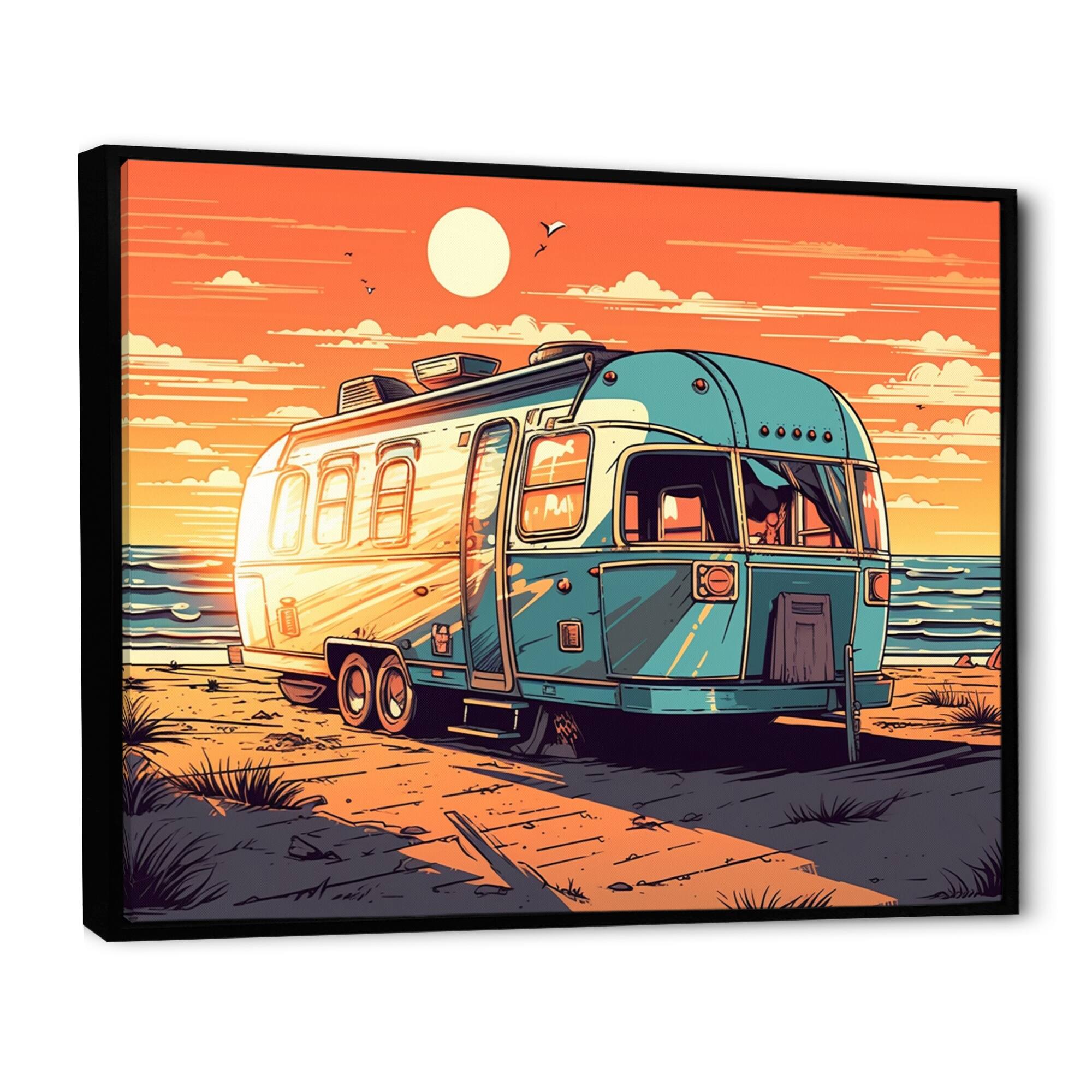 Designart "Yellow And Orange Reflections Of Adventure I" Cars OffRoad